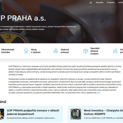 New look of the website www.ujp.cz